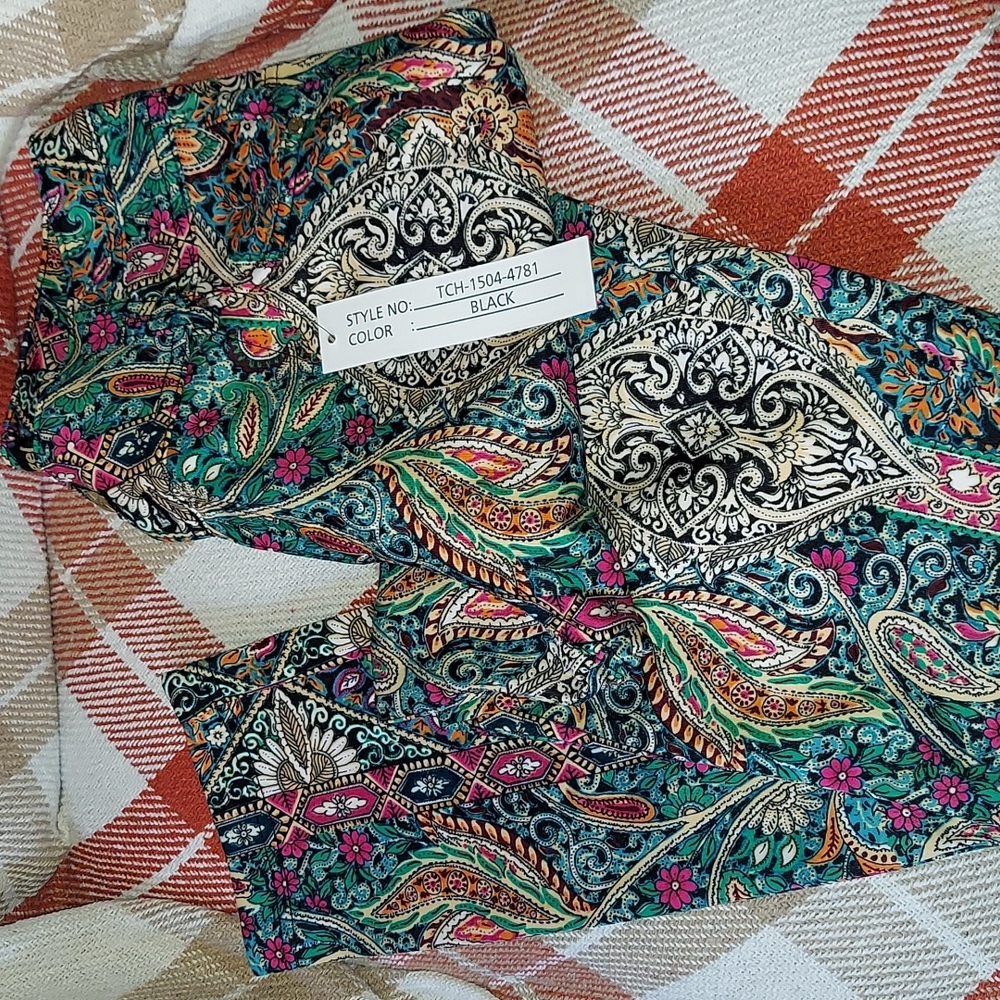 Floral Pattern Stretch Pants